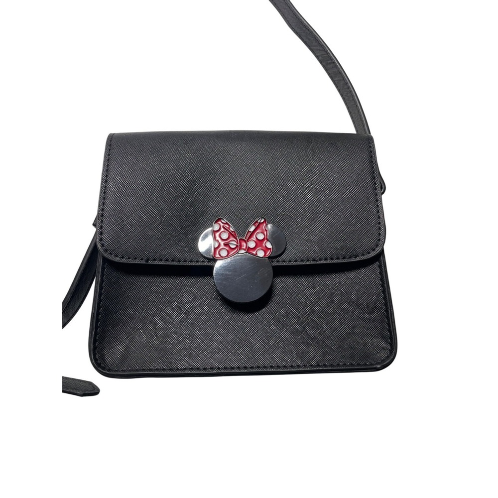 Disney Minnie Mouse Black Crossbody Purse Bag Adjustable Strap & Red Polka Dot B